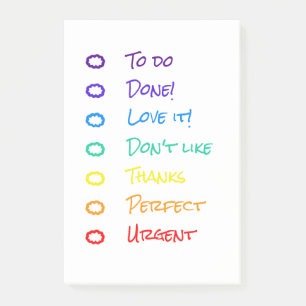 rainbow post-it notes