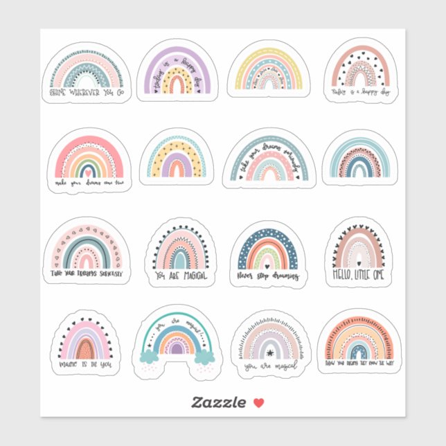 Rainbow Postivity Stickers (Sheet)