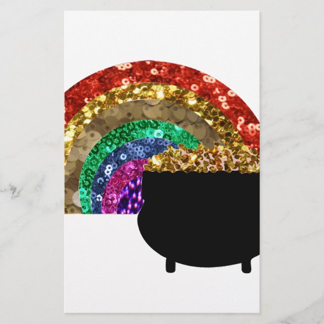 rainbow pot o' gold stationery (Front)
