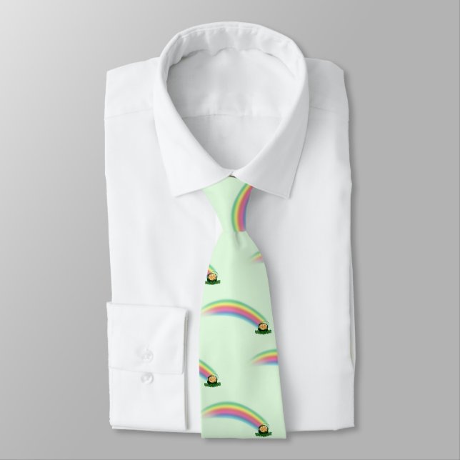 Rainbow Pot of Gold St. Patrick's Day Tie (Tied)