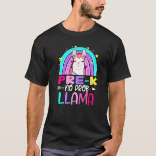 Rainbow Pre-Kindergarten No Prob Llama 100th Day o T-Shirt