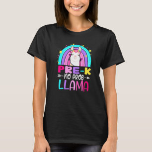 Rainbow Pre-Kindergarten No Prob Llama 100th Day o T-Shirt