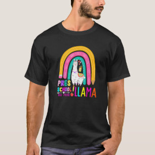 Rainbow Pres School No Prob Llama 100th Day of Sch T-Shirt