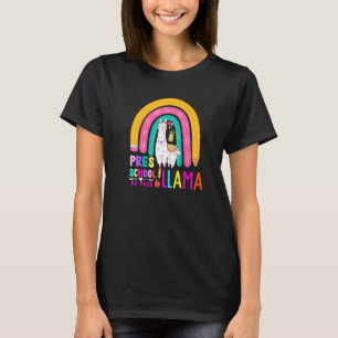 Rainbow Pres School No Prob Llama 100th Day of Sch T-Shirt
