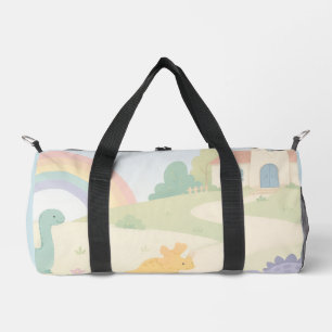 Rainbow Preschool Adventure with Dinosaur Friends Duffle Bag
