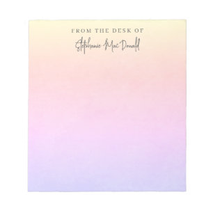 Rainbow pretty pastel gradient personalised notepad