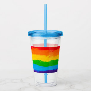 Rainbow Pride Acrylic Tumbler – LGBT Gay Lesbian