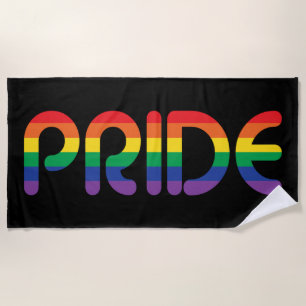 Rainbow Pride Balloon Letters Beach Towel