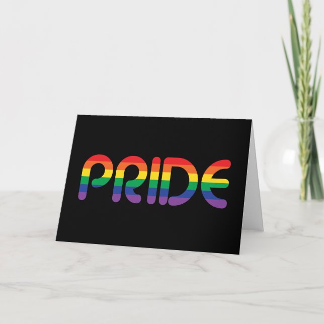 Rainbow Pride Balloon Letters Card (Front)
