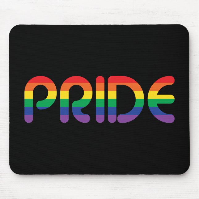 Rainbow Pride Balloon Letters Mouse Mat (Front)