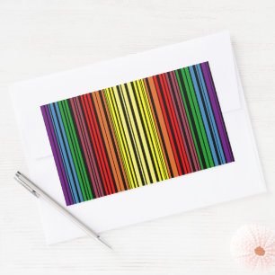 Rainbow pride bar code rectangular sticker