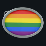 Rainbow Pride Belt Buckle<br><div class="desc">The rainbow Pride flag represents the diversity of gays and lesbians around the world. In the original eight-colour version, pink stood for sexuality, red for life, orange for healing, yellow for the sun, green for nature, turquoise for art, indigo for harmony, and violet for spirit.</div>