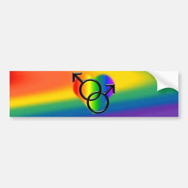 Rainbow Pride Bumper Sticker Same-Sex Love Gifts (Front)