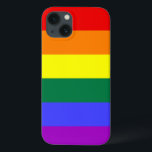 Rainbow Pride iPhone 13 Case<br><div class="desc">The six-colour version of the Gay Pride Flag is popular since 1979. The number of stripes was reduced to an even number to prevent middle colour from being hidden when hung vertically on lampposts. Indigo stripe was changed to royal blue stripe.</div>