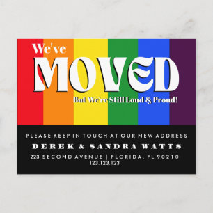 Rainbow Pride Change of Address LGBTQ+ Moving  Announcement Postcard
