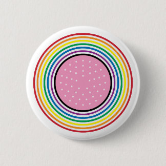 Rainbow Pride Circular Button - American Flag Insp