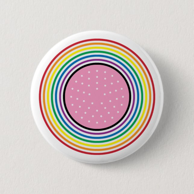 Rainbow Pride Circular Button - American Flag Insp (Front)