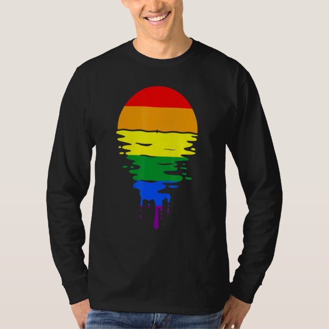 Rainbow Pride Colours Sunset T-Shirt (Front)