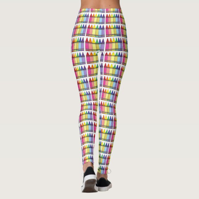 Rainbow Pride Crayons Art Artist Print Leggings (Back)