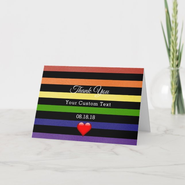 Rainbow Pride Custom Thank You Card (Front)