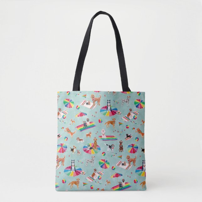 RAINBOW PRIDE DOG BEACH TOTE BAG (Front)