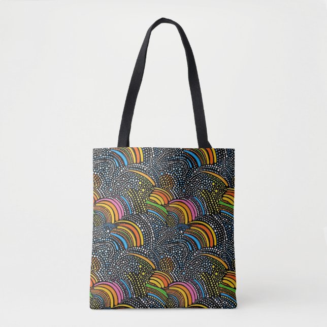 Rainbow pride dot art tote bag (Front)