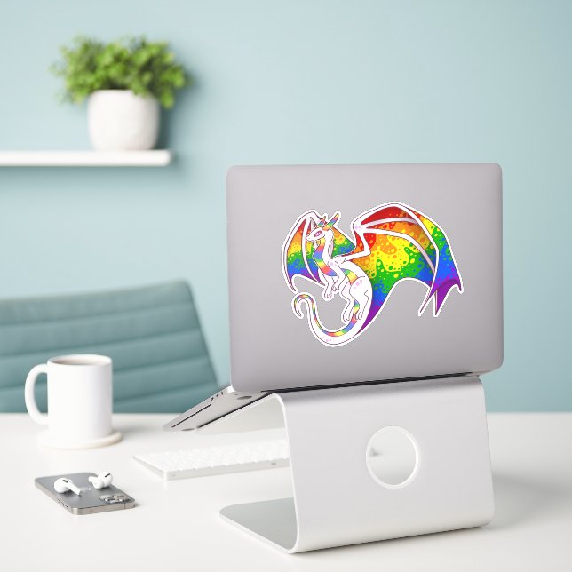 Rainbow Pride Dragon (Laptop On Desk)