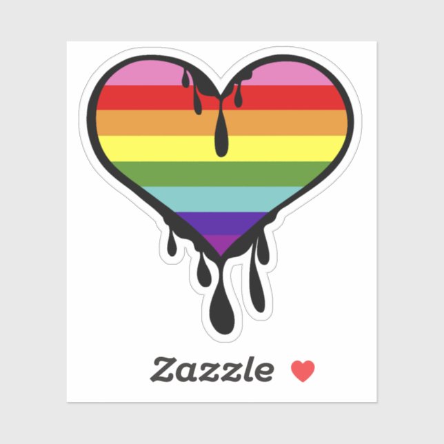 Rainbow Pride Dripping Heart (Sheet)