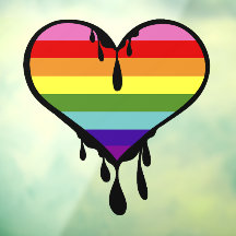 Rainbow Pride Dripping Heart