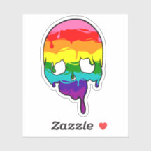 Rainbow Pride Dripping Skull