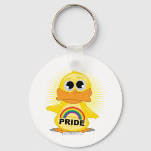 Rainbow Pride Duck Key Ring