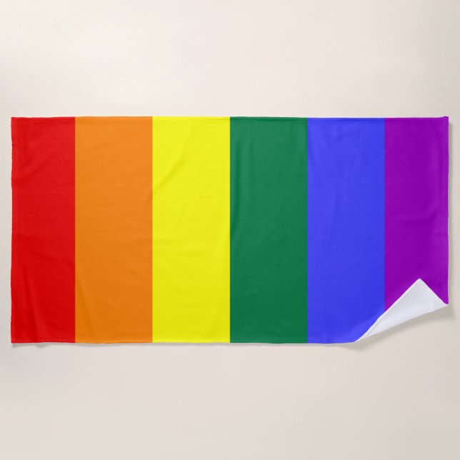 Rainbow Pride Flag Beach Towel (Front)