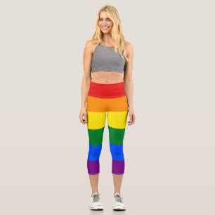 Rainbow Pride Flag Capri Leggings