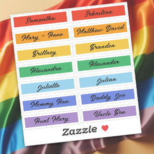Rainbow Pride Flag Custom Guest List Names 