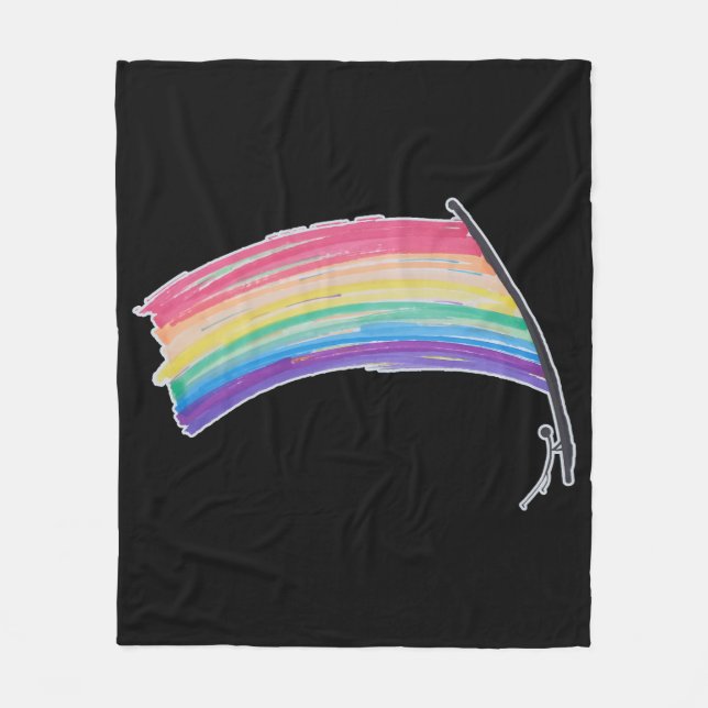 Rainbow Pride Flag Fleece Blanket (Front)