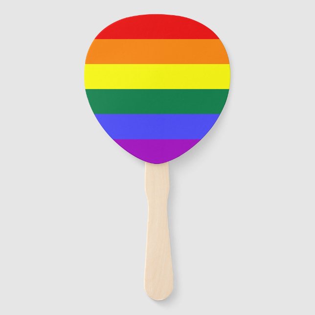 Rainbow Pride Flag Hand Fan (Front)
