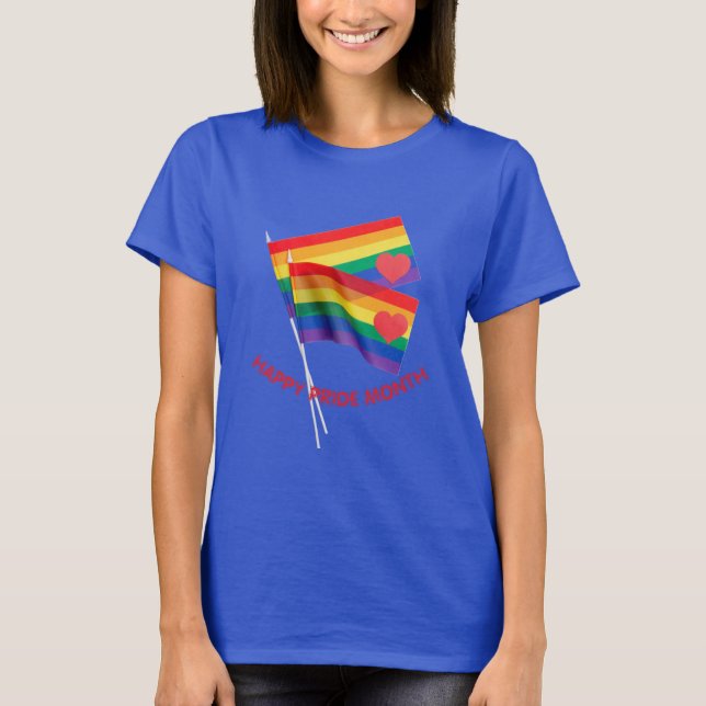 Rainbow Pride Flag Heart Love Women's T-shirt  (Front)