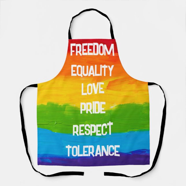 Rainbow Pride Flag LGBT Apron – Colourful Gay  (Front)