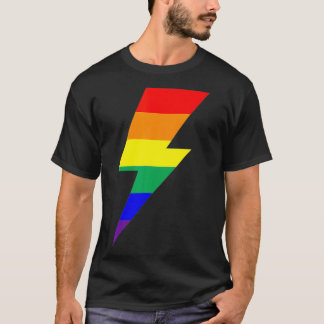 Rainbow Pride Flag Lightning Bolt  T-Shirt