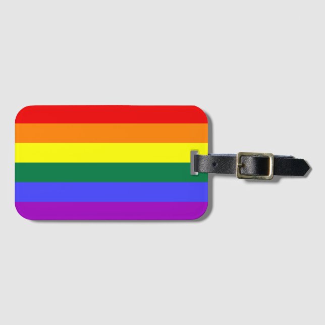 Rainbow Pride Flag Luggage Tag (Front Horizontal)