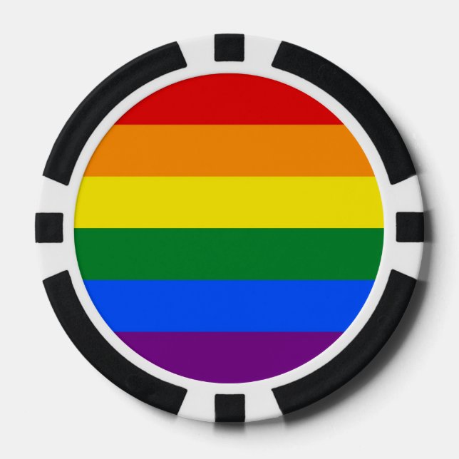 Rainbow Pride Flag Poker Chips (Front)