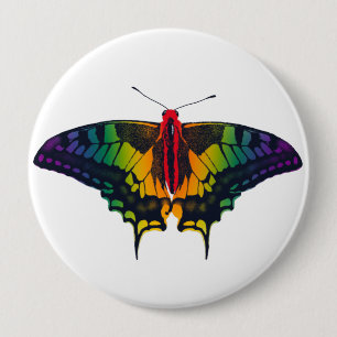 Rainbow Pride Flag Swallowtail Butterfly 10 Cm Round Badge