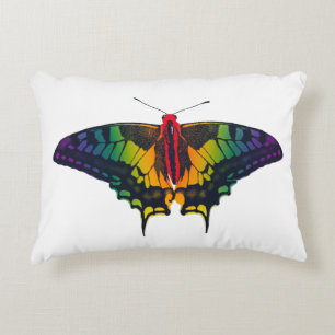 Rainbow Pride Flag Swallowtail Butterfly Decorative Cushion