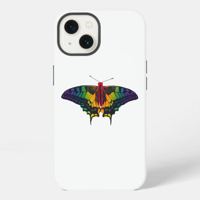 Rainbow Pride Flag Swallowtail Butterfly iPhone Case (Back)