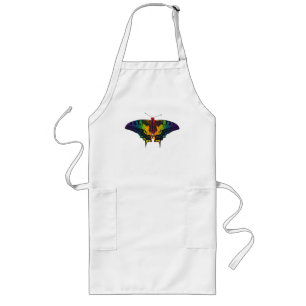 Rainbow Pride Flag Swallowtail Butterfly Long Apron