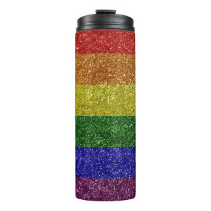 Rainbow pride flag thermal tumbler