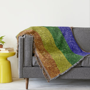 Rainbow pride flag throw blanket