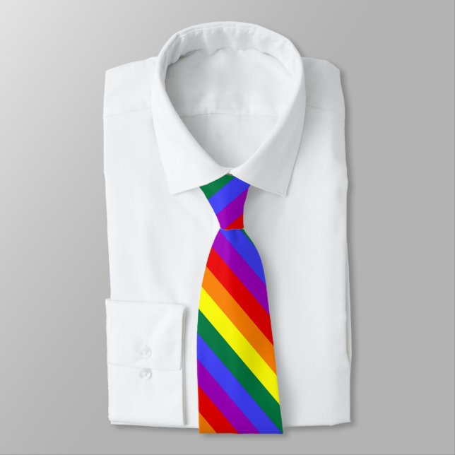 Rainbow Pride Flag Tie (Tied)