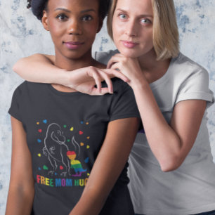 Rainbow Pride Free Mum Hugs Dinosaur Cute  T-Shirt