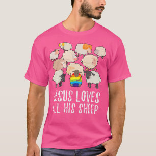 Rainbow Pride Gay 2023 Jesus Loves All His Sheep T-Shirt